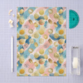 Nahtloses Abstraktes Pinselstrich- und Goldformmus Seidenpapier (Handwerk)