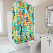 Nahtloses abstraktes Retrogeometrie Duschvorhang (Beispiel)