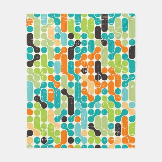 Nahtloses abstraktes Retrogeometrie Fleecedecke (Vorderseite)