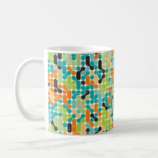 Nahtloses abstraktes Retrogeometrie Kaffeetasse (Links)