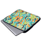 Nahtloses abstraktes Retrogeometrie Laptopschutzhülle (Vorne Knopf)