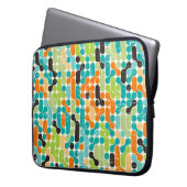 Nahtloses abstraktes Retrogeometrie Laptopschutzhülle (Vorderseite Links)
