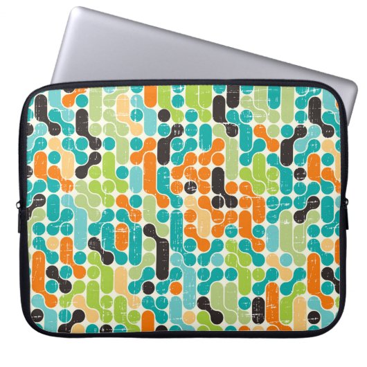 Nahtloses abstraktes Retrogeometrie Laptopschutzhülle (Vorderseite)