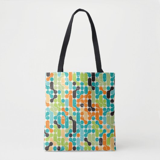 Nahtloses abstraktes Retrogeometrie Tasche (Vorderseite)