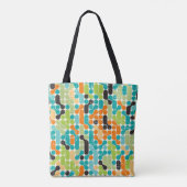 Nahtloses abstraktes Retrogeometrie Tasche (Rückseite)