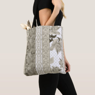 Nahtloses abstraktes Spitzen-Retro-Vintage-Beige-R Tasche