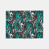 Nahtloses abstraktes Zeballeder, modern blau b Fleecedecke (Vorderseite (Horizontal))