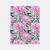 Nahtloses abstraktes Zeballeder, modern schwarz Fleecedecke (Vorderseite)