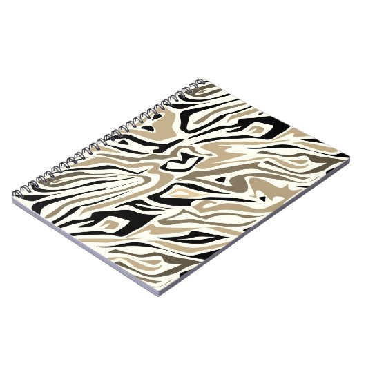 Nahtloses abstraktes Zeballeder, modern schwarz Notizblock (Linke Seite)