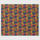 Nahtloses afrikanisches Ethno-Muster Geschenkpapier (Flach)