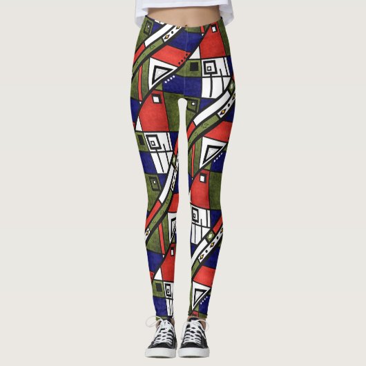 Nahtloses afrikanisches Ethno-Muster Leggings (Vorderseite)