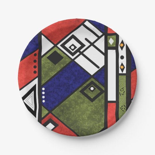 Nahtloses afrikanisches Ethno-Muster Pappteller (Vorderseite)