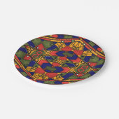 Nahtloses afrikanisches Ethno-Muster Pappteller (Schrägansicht)