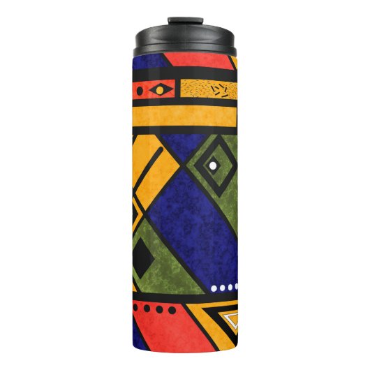 Nahtloses afrikanisches Ethno-Muster Thermosbecher (Vorderseite)