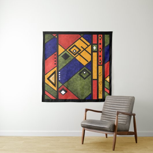 Nahtloses afrikanisches Ethno-Muster Wandteppich (Beispiel (Horizontal))