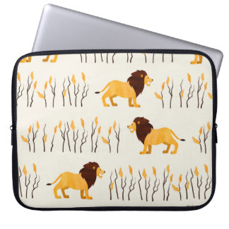 Nahtloses afrikanisches Muster mit niedlichem Löwe Laptopschutzhülle