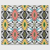 Nahtloses afrikanisches Ziermuster-Backgro Geschenkpapier (Flach)