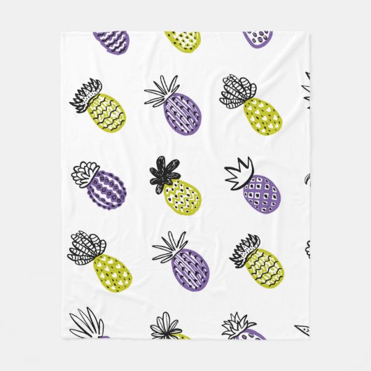 Nahtloses Ananas-Muster Fleecedecke (Vorderseite)