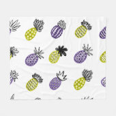 Nahtloses Ananas-Muster Fleecedecke (Vorderseite (Horizontal))