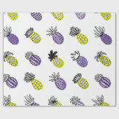 Nahtloses Ananas-Muster Geschenkpapier (Flach)