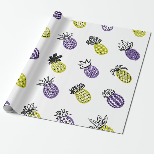 Nahtloses Ananas-Muster Geschenkpapier (Ungerollt)