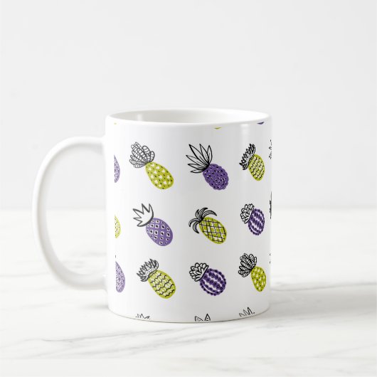 Nahtloses Ananas-Muster Kaffeetasse (Links)