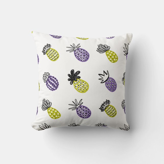 Nahtloses Ananas-Muster Kissen (Vorderseite)