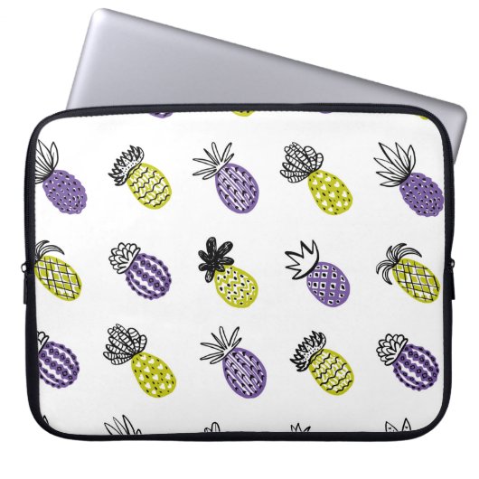 Nahtloses Ananas-Muster Laptopschutzhülle (Vorderseite)