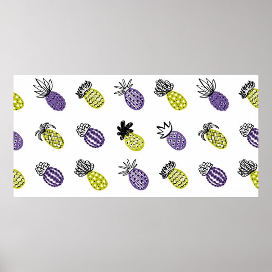 Nahtloses Ananas-Muster Poster (Vorne)