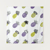 Nahtloses Ananas-Muster Wandteppich (Vorderseite (Horizontal))