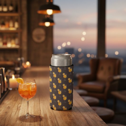 Nahtloses Aperol Spritz Cocktail Muster Selters Dosenkühler