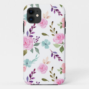 Nahtloses Aquarell mit rosa Blumen Case-Mate iPhone Hülle