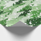 Nahtloses Aquarellmuster mit grünen Kiefern  Geschenkpapier (Ecke)