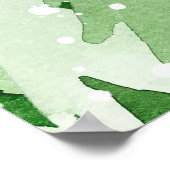 Nahtloses Aquarellmuster mit grünen Kiefern Poster (Ecke)