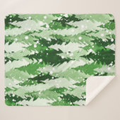 Nahtloses Aquarellmuster mit grünen Kiefern  Sherpadecke (Vorderseite (Horizontal))