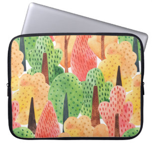 nahtloses Aquarellmuster von Herbstbäumen Laptopschutzhülle