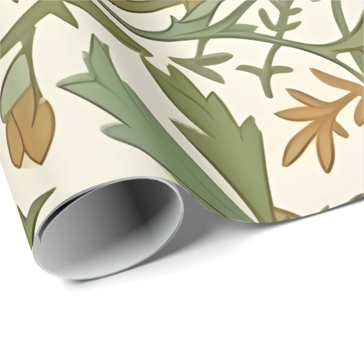 Nahtloses Arts-and-Crafts-Muster Geschenkpapier (Rolleneckpunkt)