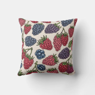 Nahtloses Berry Pattern Kissen