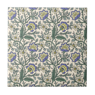Nahtloses blaues, gelbes und weißes Blumenmuster  Fliese