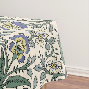 Nahtloses blaues, gelbes und weißes Blumenmuster Tischdecke
