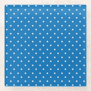 Nahtloses blaues Hintergrund-Polka-Punkt-Muster  Glasuntersetzer