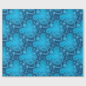 Nahtloses blaues Paisley-Muster. Eleganter Stil Geschenkpapier (Flach)