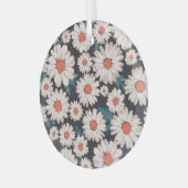 Nahtloses Blossom Daisy Blume Muster Ornament Aus Glas (Vorderseite links)