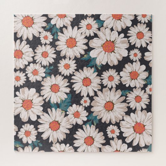Nahtloses Blossom Daisy Blume Muster Puzzle (Horizontal)