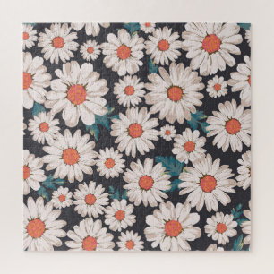 Nahtloses Blossom Daisy Blume Muster Puzzle