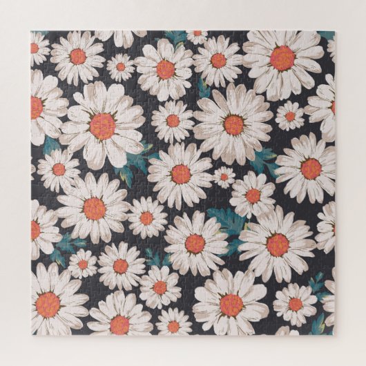 Nahtloses Blossom Daisy Blume Muster Puzzle (Vertikal)