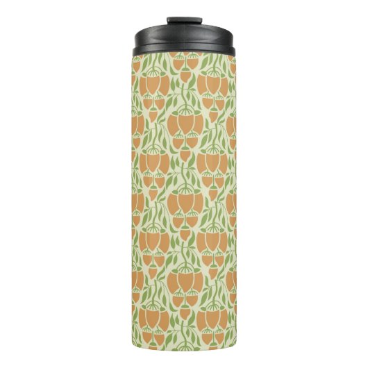 Nahtloses Blumendesign im Jugendstil Thermosbecher (Vorderseite)