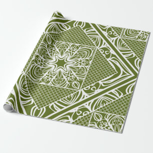 Nahtloses, blumengeometrisches Muster. Vintage Erk Geschenkpapier