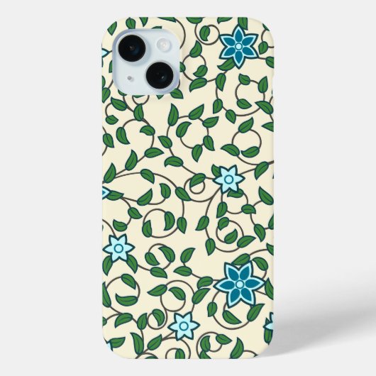 Nahtloses Blumenmuster auf beigem Hintergrund Case-Mate iPhone Hülle (Rückseite)