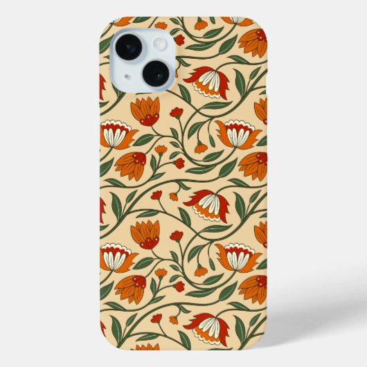 Nahtloses Blumenmuster auf beigem Hintergrund Case-Mate iPhone Hülle (Rückseite)